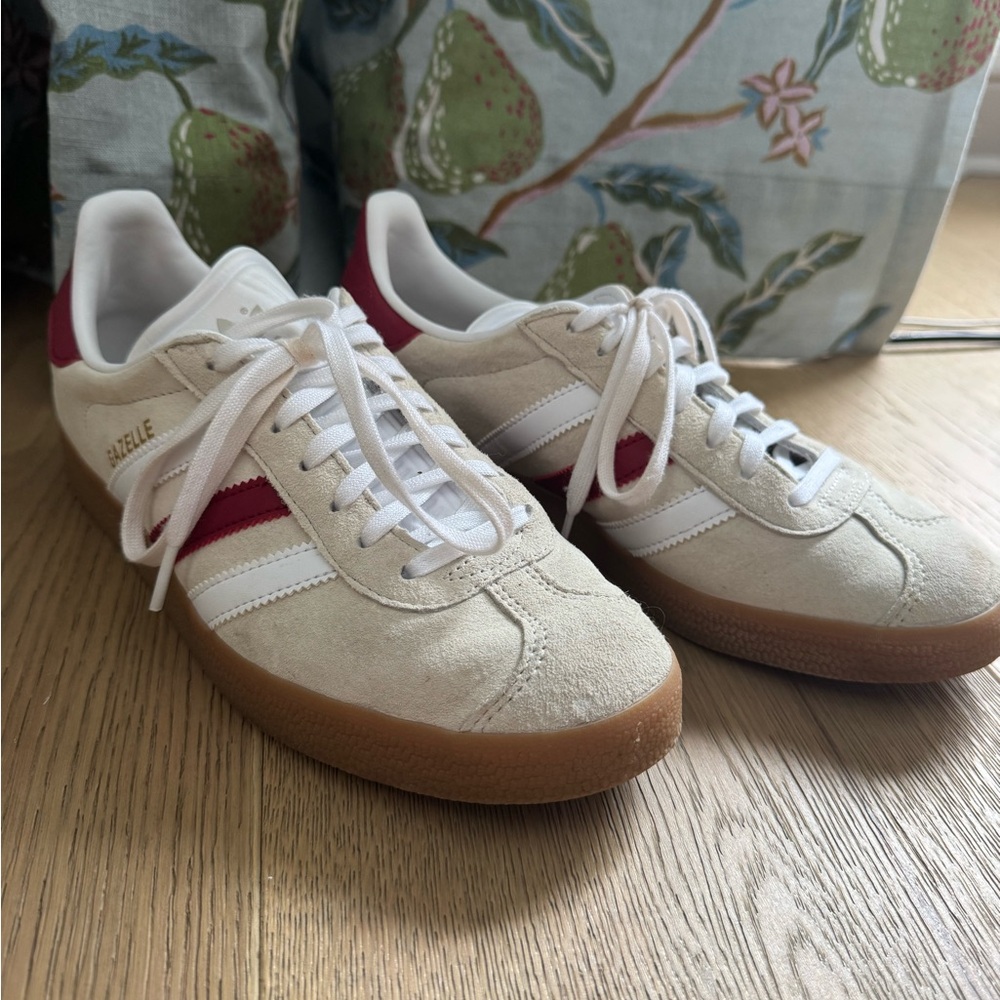 adidas Gazelle Suede Sneakers White, Red, Gum